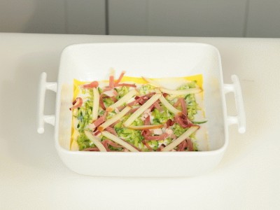 Lasagne zucchine, speck e provola affumicata