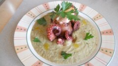 Polpo con vellutata di melanzane