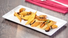 Crema di ceci con cozze e maltagliati