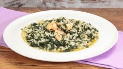 Risotto con cavolo nero e gamberi