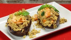 Cous cous con salmone affumicato e melanzane