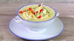 Vellutata di patate con seppie