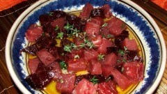 Crudo piccante di tonno rosso al timo