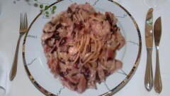 Pasta speck e radicchio