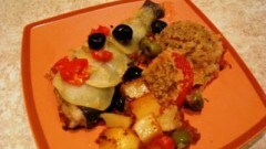 Trota al forno con contorno ricco