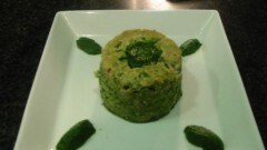 Timballo verde di pasta al ragù di coniglio