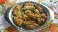 Zucchine gratinate con besciamelle e gamberetti
