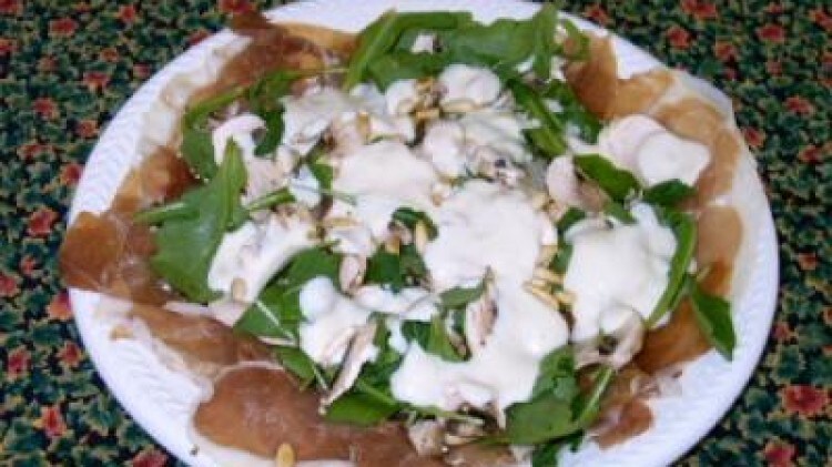 Carpaccio di prosciutto e funghi