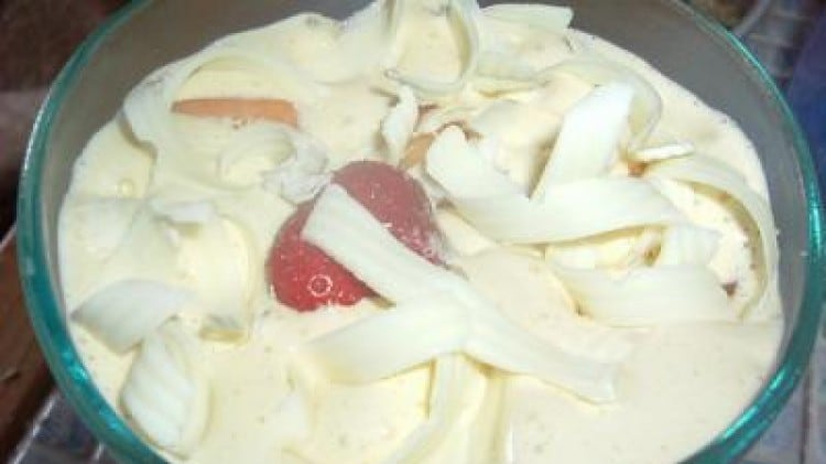 Zabaione gelato con le pesche