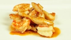 Gamberoni e filetti di pollo al cointreau