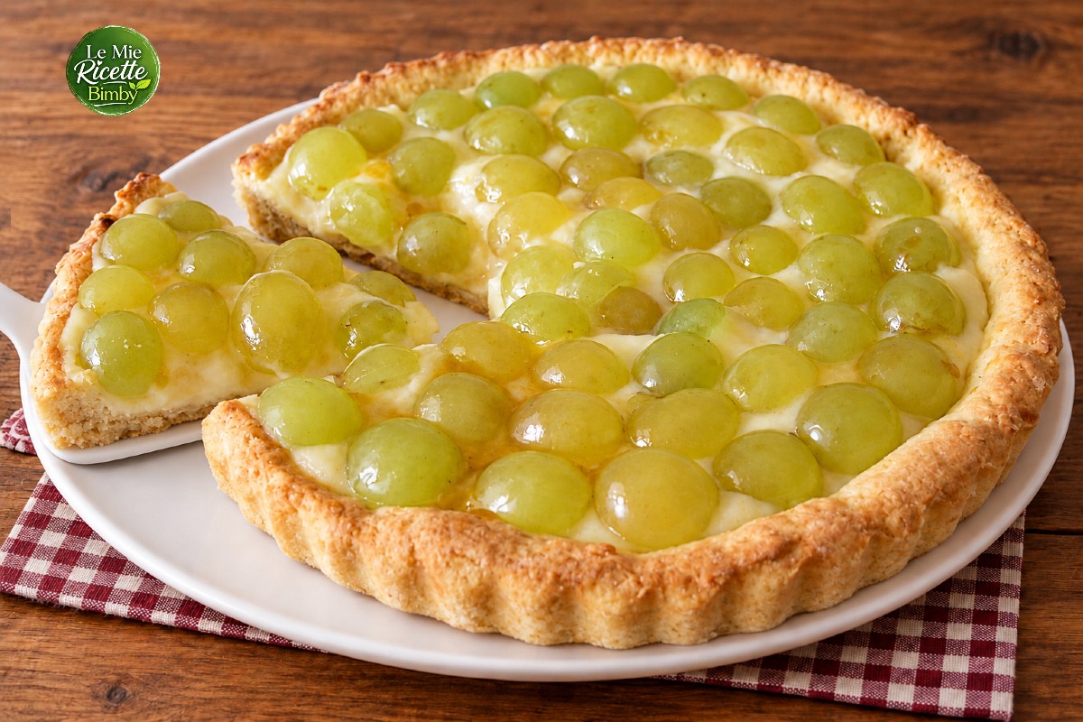 Crostata all'uva e crema pasticcera Bimby 