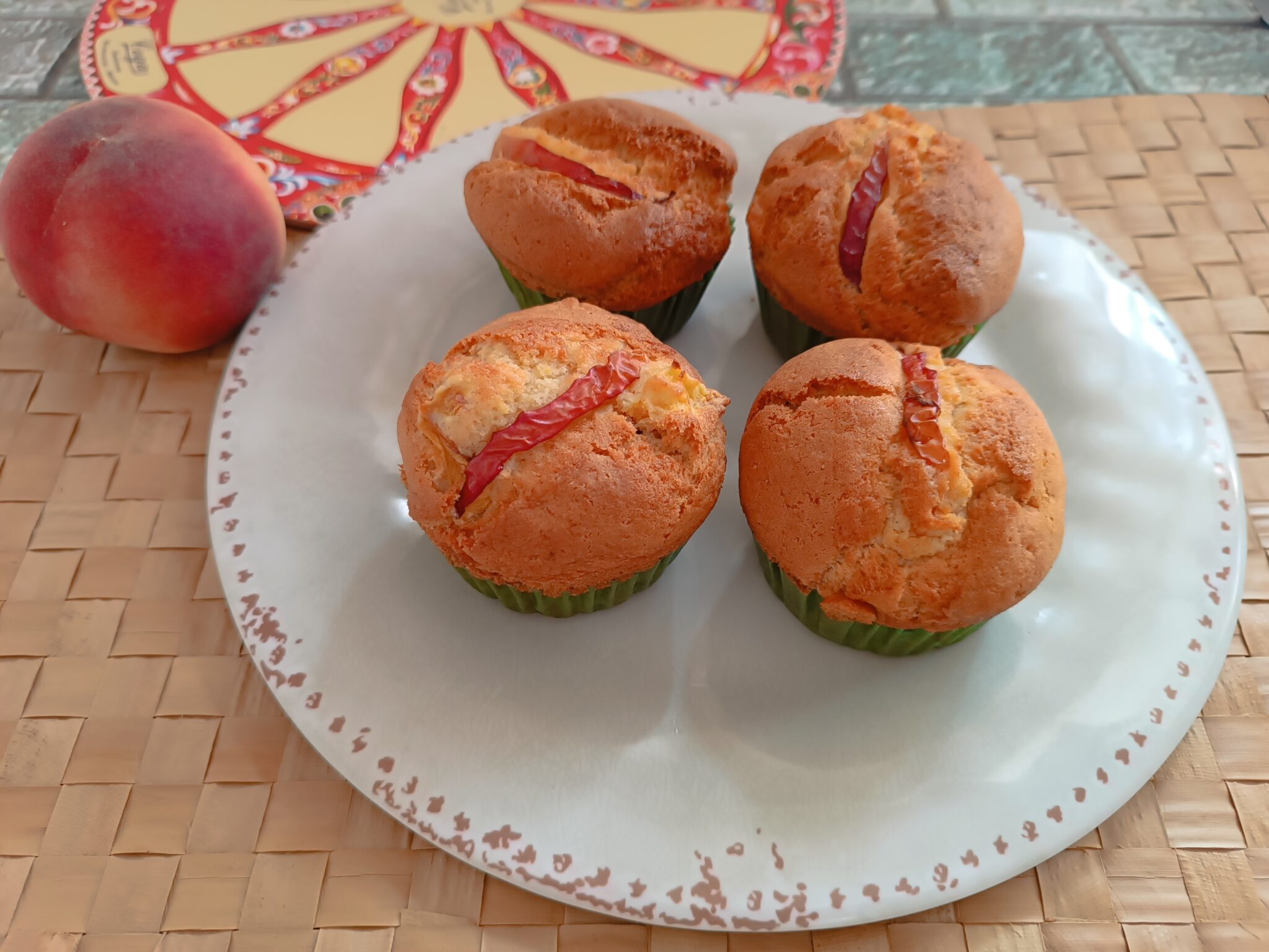 Muffin alle pesche in friggitrice ad aria