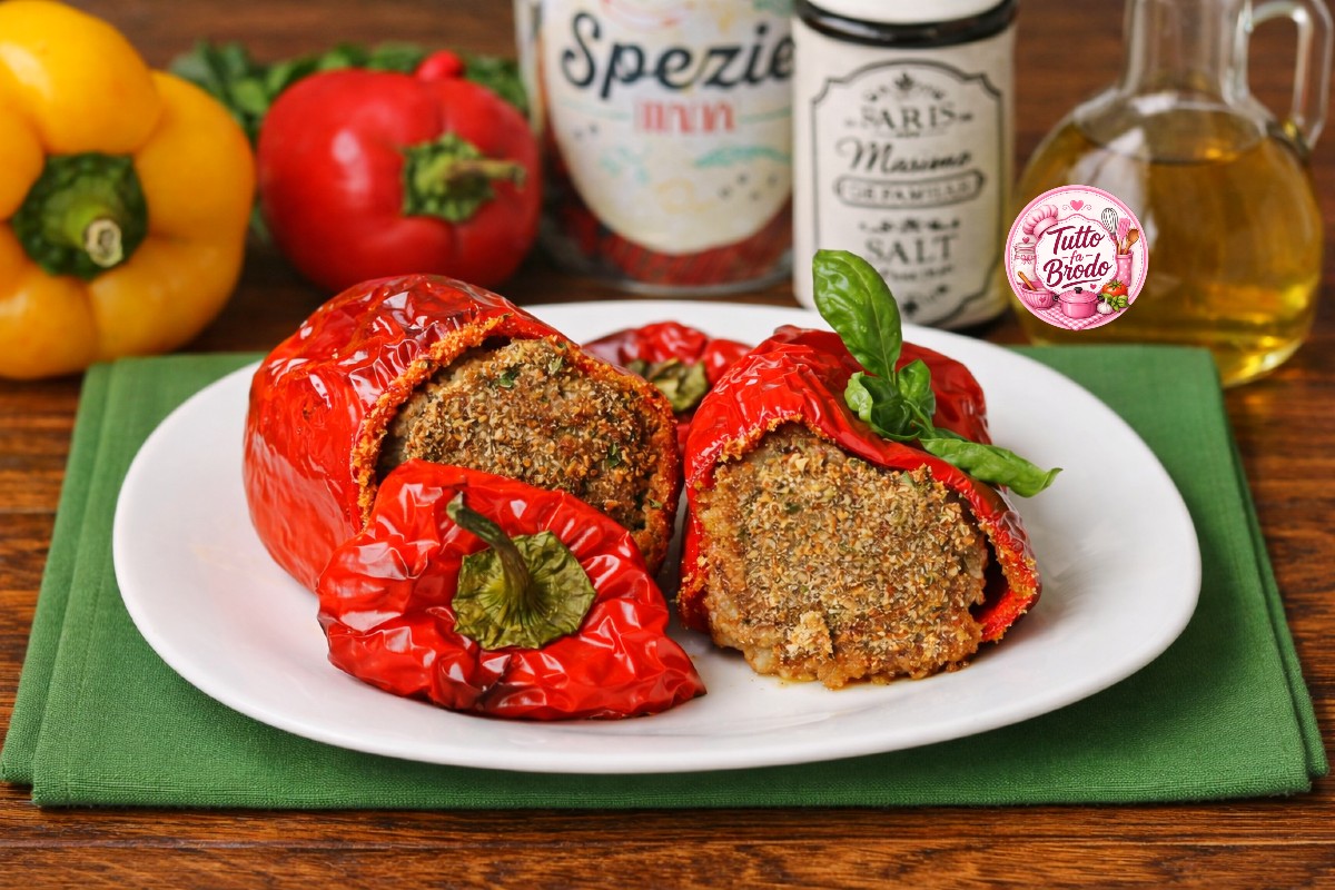 Peperoni Ripieni di Carne al Forno