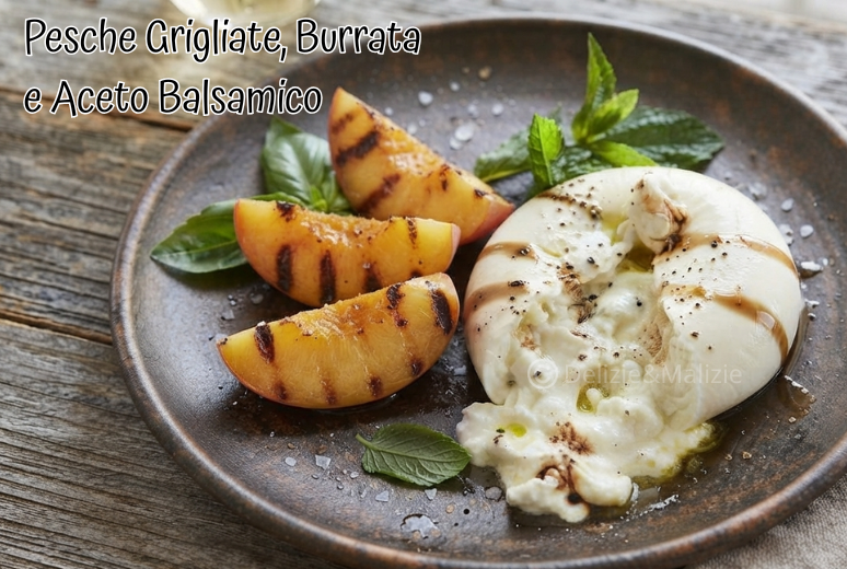 Pesche Grigliate con Burrata: Antipasto Estivo in 10 Minuti