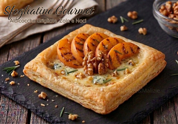 Sfogliatine Gourmet: Albicocche Grigliate, Zola e Noci