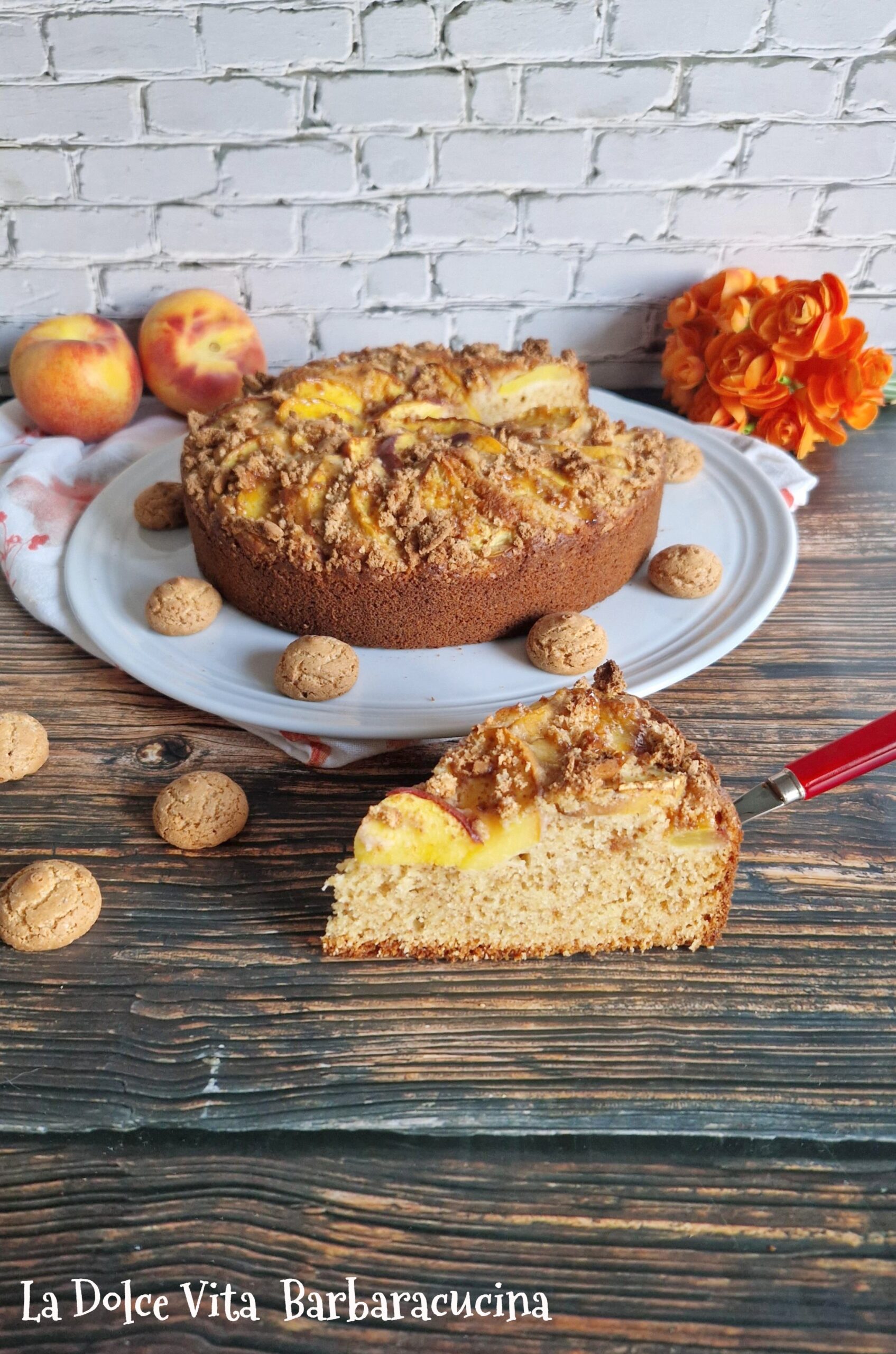 Torta alle pesche e amaretti!