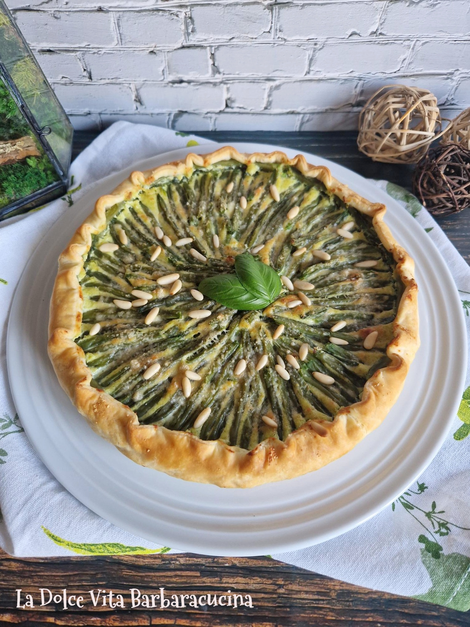 Torta salata ai fagiolini e pesto