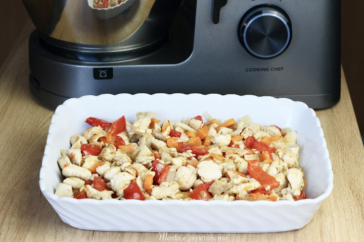Bocconcini di pollo e verdure 