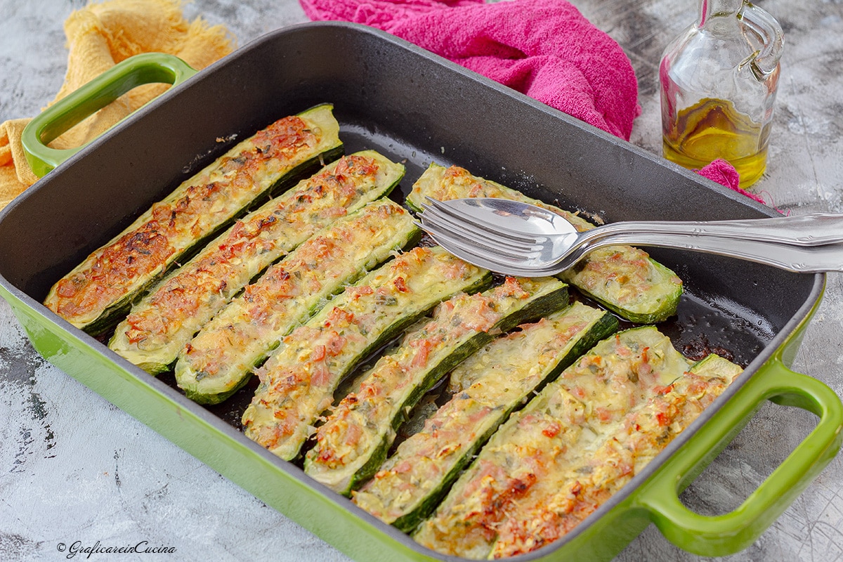 Zucchine ripiene con mortadella