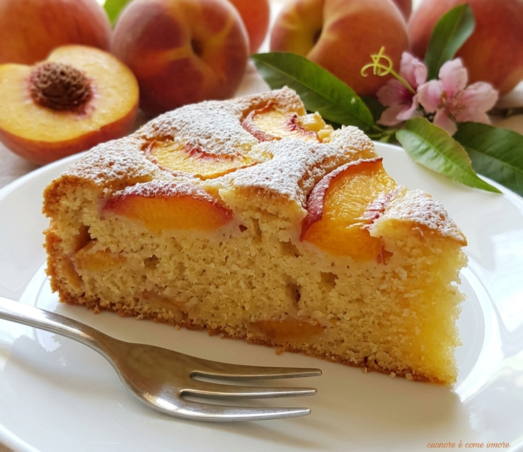 Torta nuvola coon pesche e ricotta