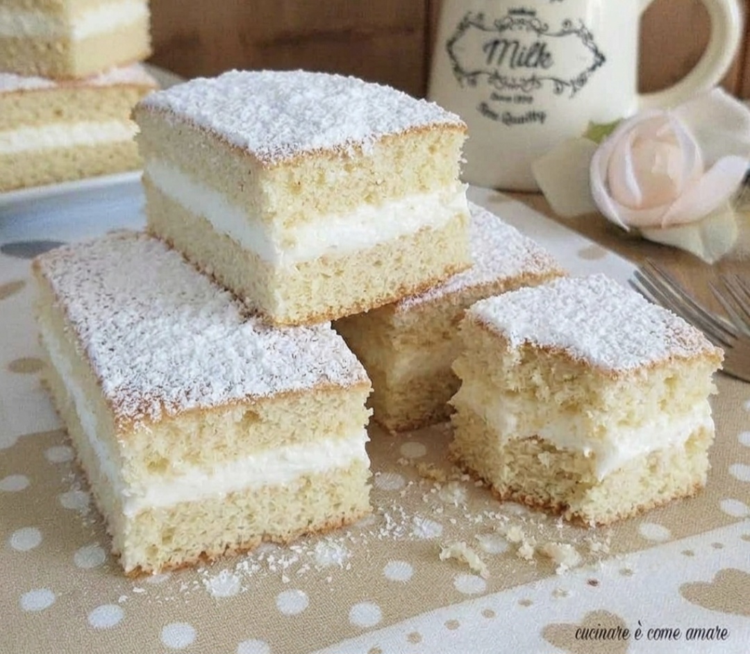 Torta paradiso con crema al latte