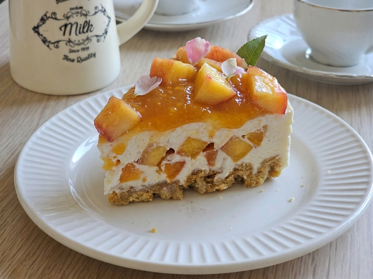 Cheesecake cremoso alle pesche 