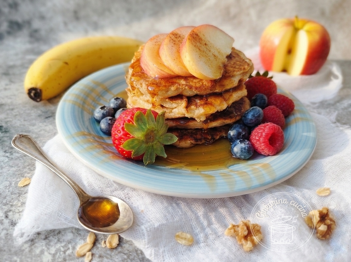 pancake mela banana e avena