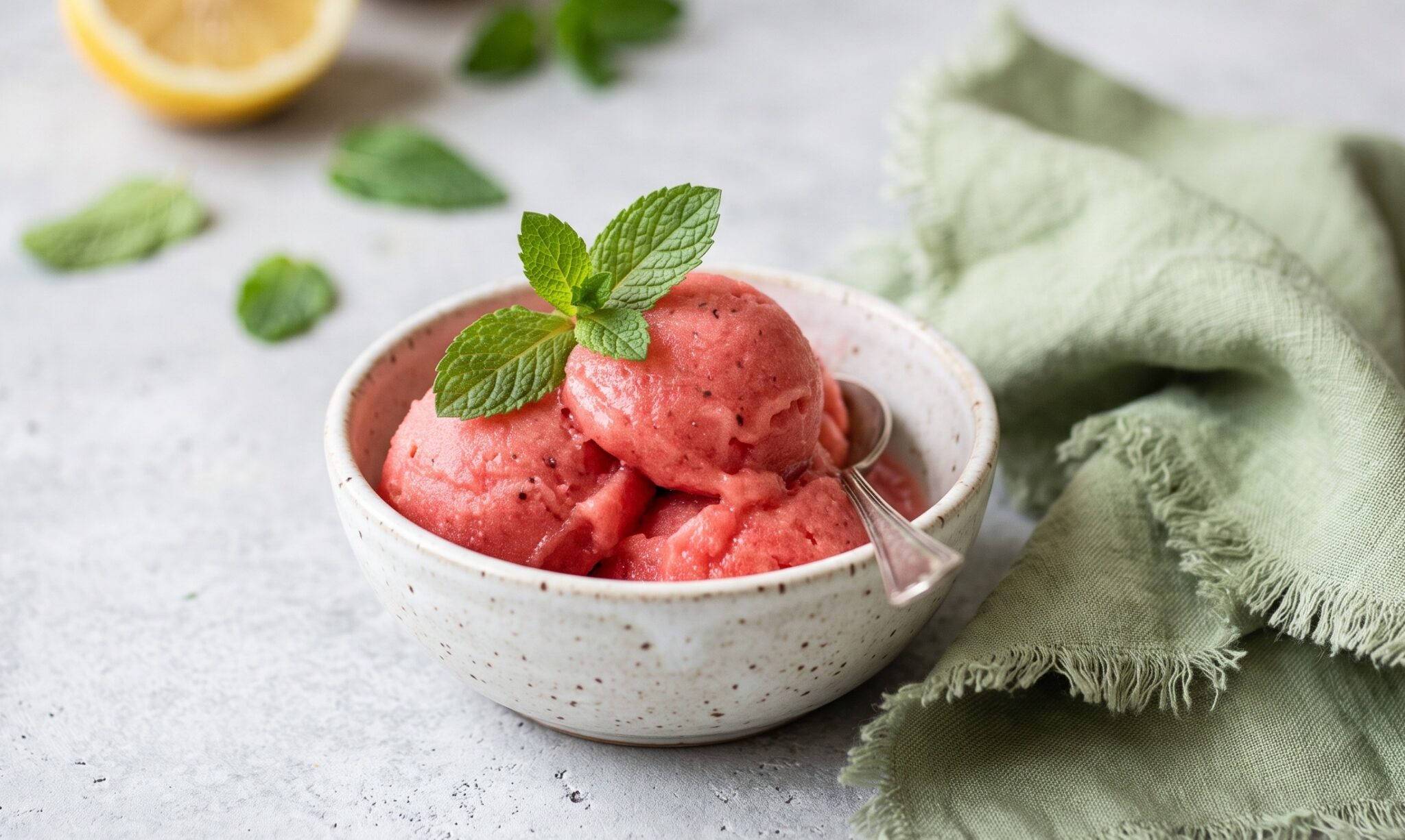 Sorbetto anguria e menta