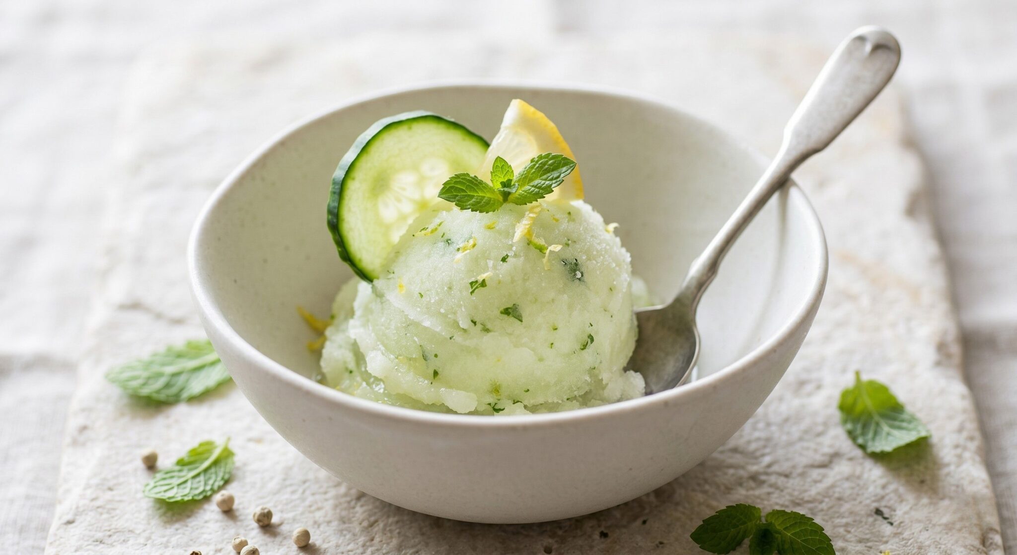 Sorbetto al limone e cetriolo
