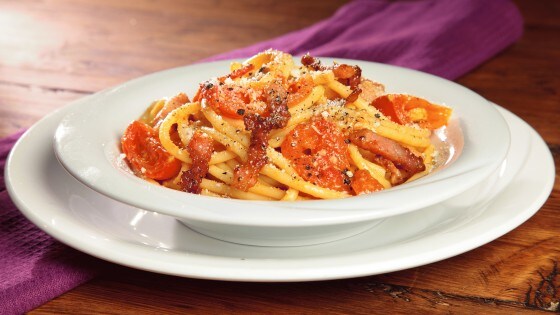 Bucatini all'amatriciana - versione veloce