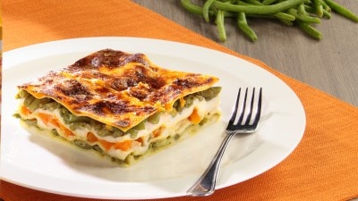 Lasagne vegetariane con zucca e fagiolini