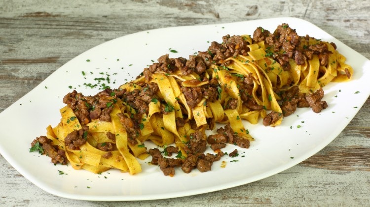 Tagliatelle con ragù di capriolo