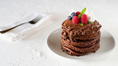 Pancake con fiocchi d'avena al cacao