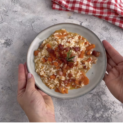 Risotto zucca e pancetta la ricetta per un risotto morbido e saporito ...