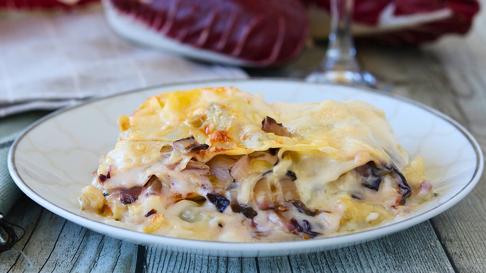 Lasagne gorgonzola e radicchio