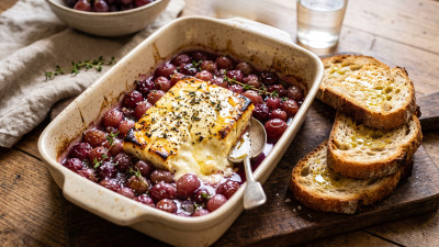 Uva al forno con feta
