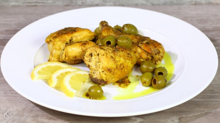 Pollo al limone e olive