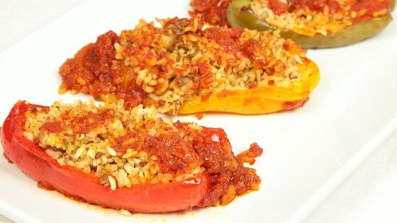 Peperoni ripieni di riso
