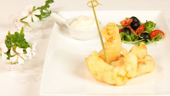 Tempura di gamberoni e salsa aiolì