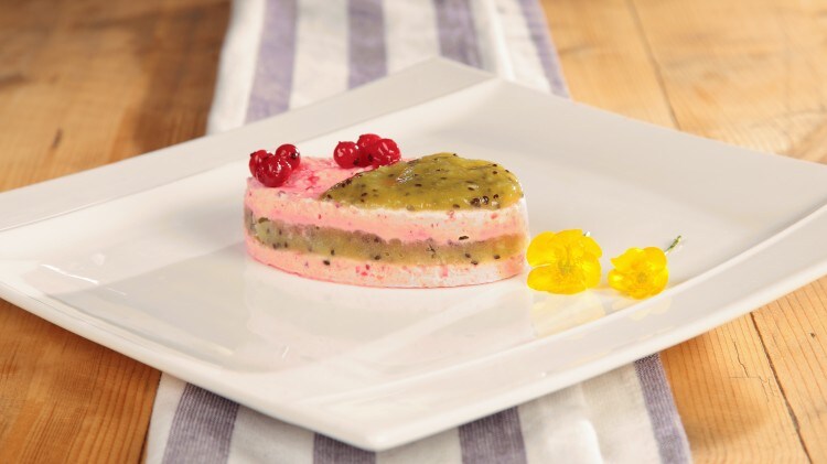 Semifreddo ai ribes con gelè ai kiwi