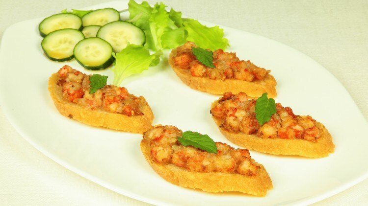 Toast con gamberi alla Khmer Krom