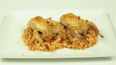 Quaglie con risotto - Ortikia pilafi