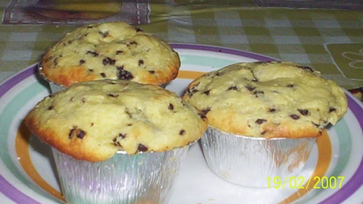 Muffins con ricotta, cioccolato e cocco