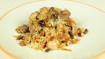 Palau-i-Shahee stufato di carne con carote e riso