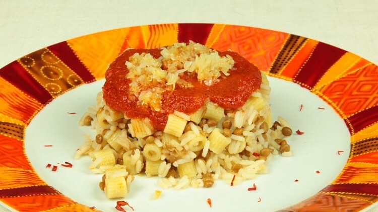 Lenticchie, riso e pasta