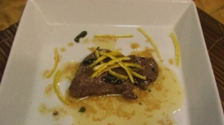 Scaloppa di daino profumata alla menta e agli agrumi di sicilia