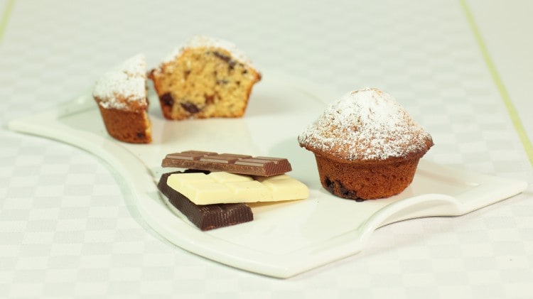 Muffins ai tre cioccolati