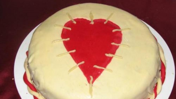 Torta cuore rammendato