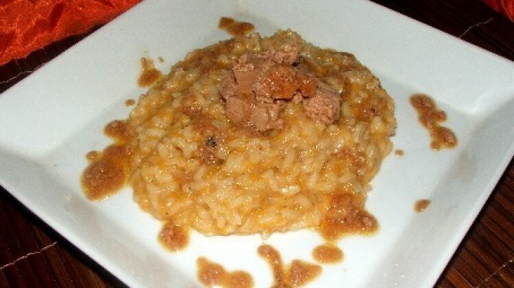 Risotto di zucca con patè di fegato d'oca