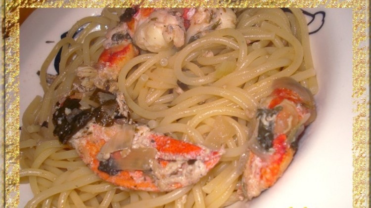 Spaghetti con astice blu alla Vernaccia
